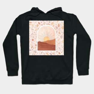 Boho landscape in the arch and terrazzo Hoodie